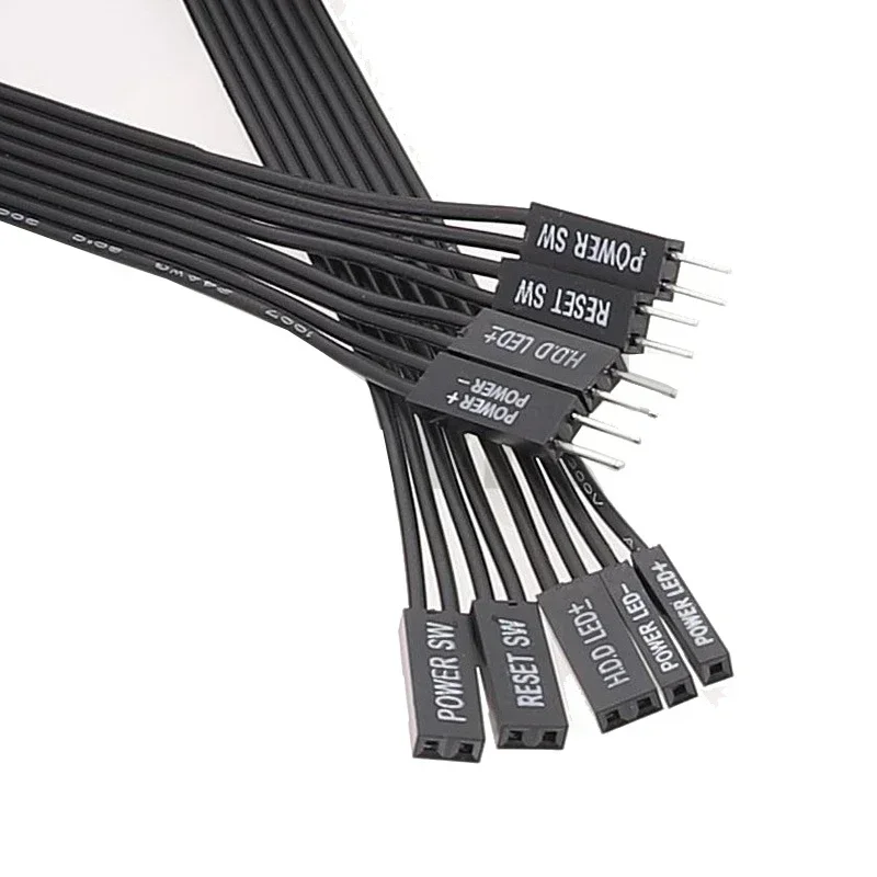 Placa base HDD LED + LED - Reinicio Cable de alimentación SW Interruptor de arranque Dupont Macho a hembra Cable de puente de E/S
