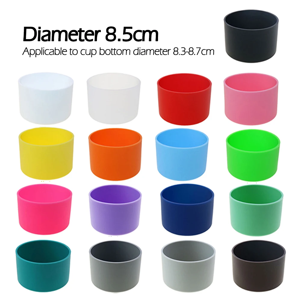 Para una vida mejor, 1 unidad, funda protectora de funda inferior de taza de silicona suave de 8,5 cm para botella de té de agua de vidrio, accesorios antideslizantes - imagen 5