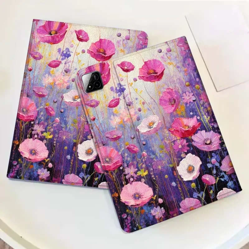 Pintura al óleo Color flor para Xiaomi Redmi Mi Pad 4 5 6 6s 7 7s SE Pro 2 11 Plus Max 12,4 11 11,2 12,5 8,7 pulgadas funda para tableta