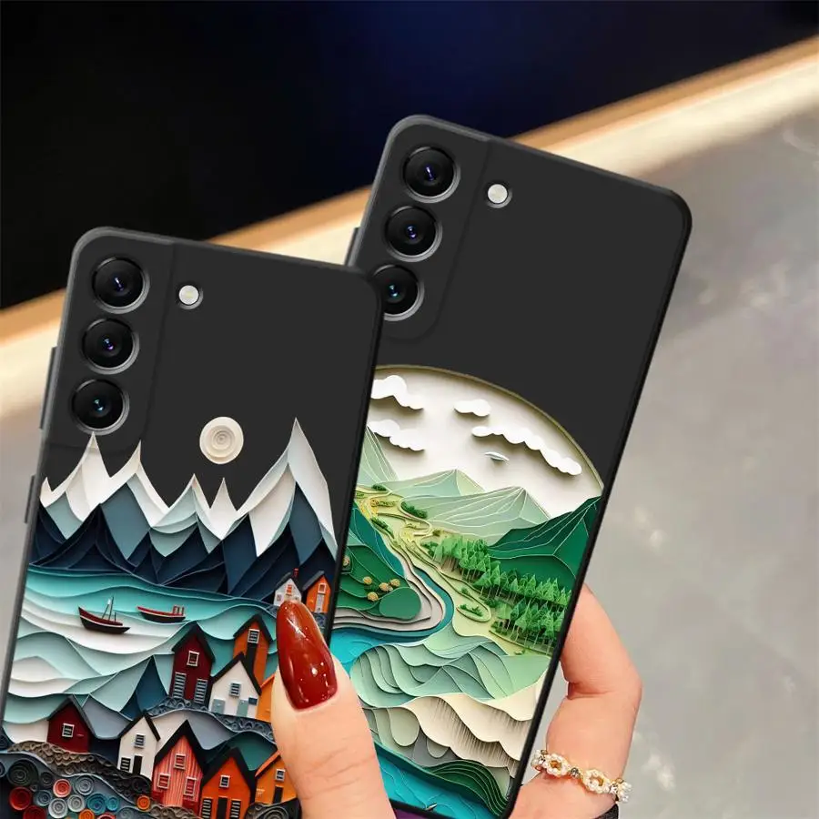 Funda de suspensión de cielo de verano para Samsung Galaxy A17 A05 A04 A70 A10 A12 A30 A15 A40 A16 A20 A13 A50 A06 funda de teléfono suave negra - imagen 5