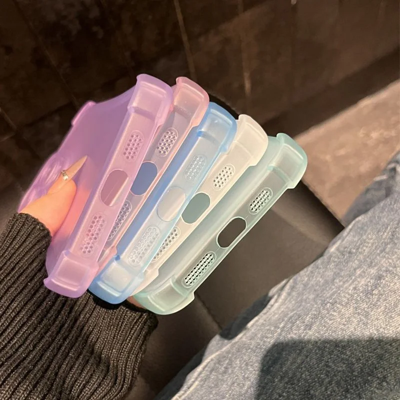 Funda de teléfono transparente mate para iPhone 17 Pro 16 15 13 11 12 14 Pro Max Air Candy Color a prueba de golpes funda suave de silicona transparente - imagen 5