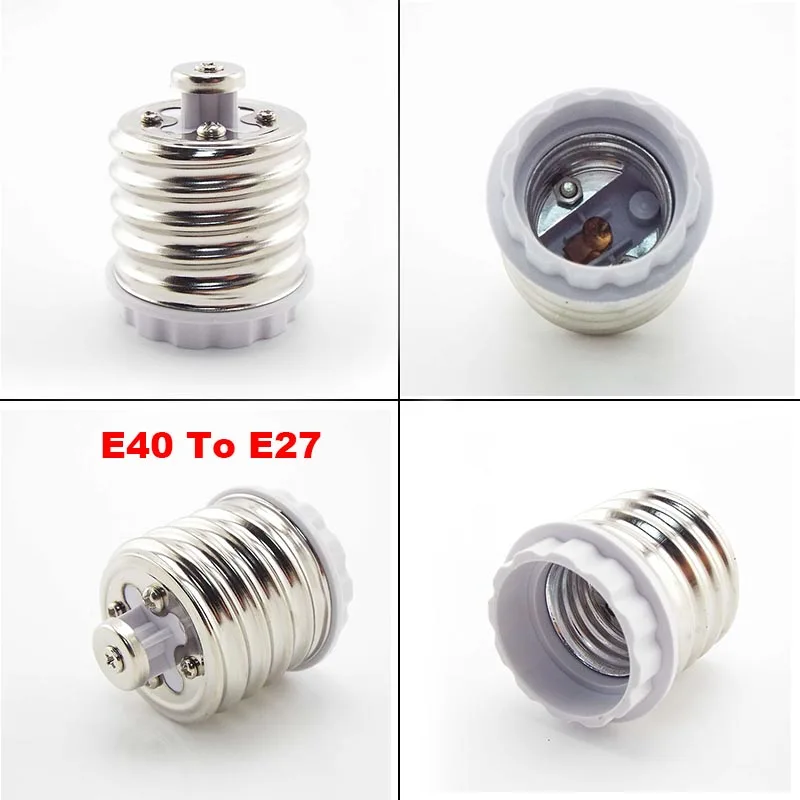 Adaptador de corriente LED E40 a E27, adaptador de soporte de Base de lámpara, extensor de enchufe, convertidor de bombilla Led