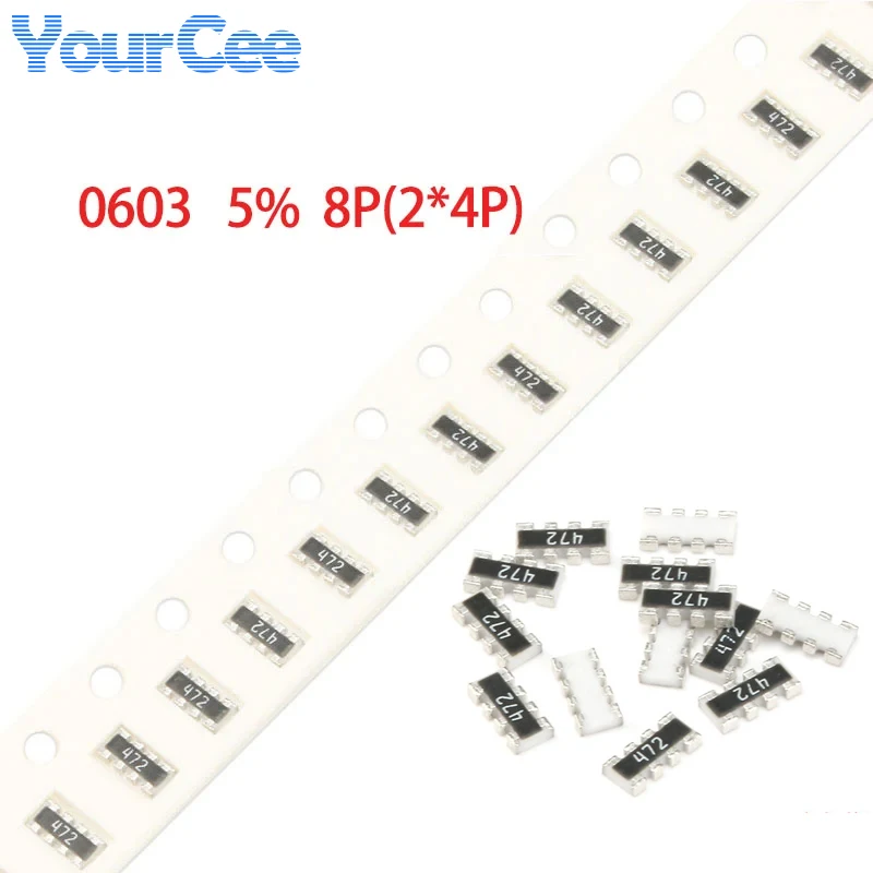 Resistencia de red 100 piezas 0603, 8P, 0 ~ 1M, 0, 1, 5%, 2,2, 10, 20, 56, 3,3, 6,8, 120, 200K, 15K, 30K, 68K, 510 K, 680K, 1,2 K, 100K 1M ohm