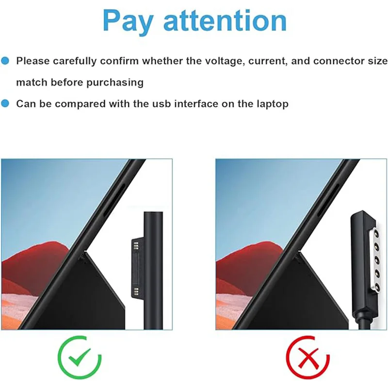 Fuente de alimentación de 102W para Microsoft Surface Book 2, ordenador portátil Surface Pro X Pro 7 Pro 6 Pro 5 Surface Pro 4 Surface Pro 3 1798 - imagen 3