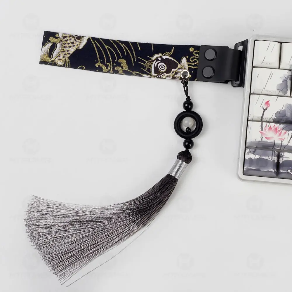 Cinta para teclado, correa para teclado mecánico, personalización de correa para teclado de eje magnético, Wooting Atk68, decoración Drunkdeer con borlas - imagen 4