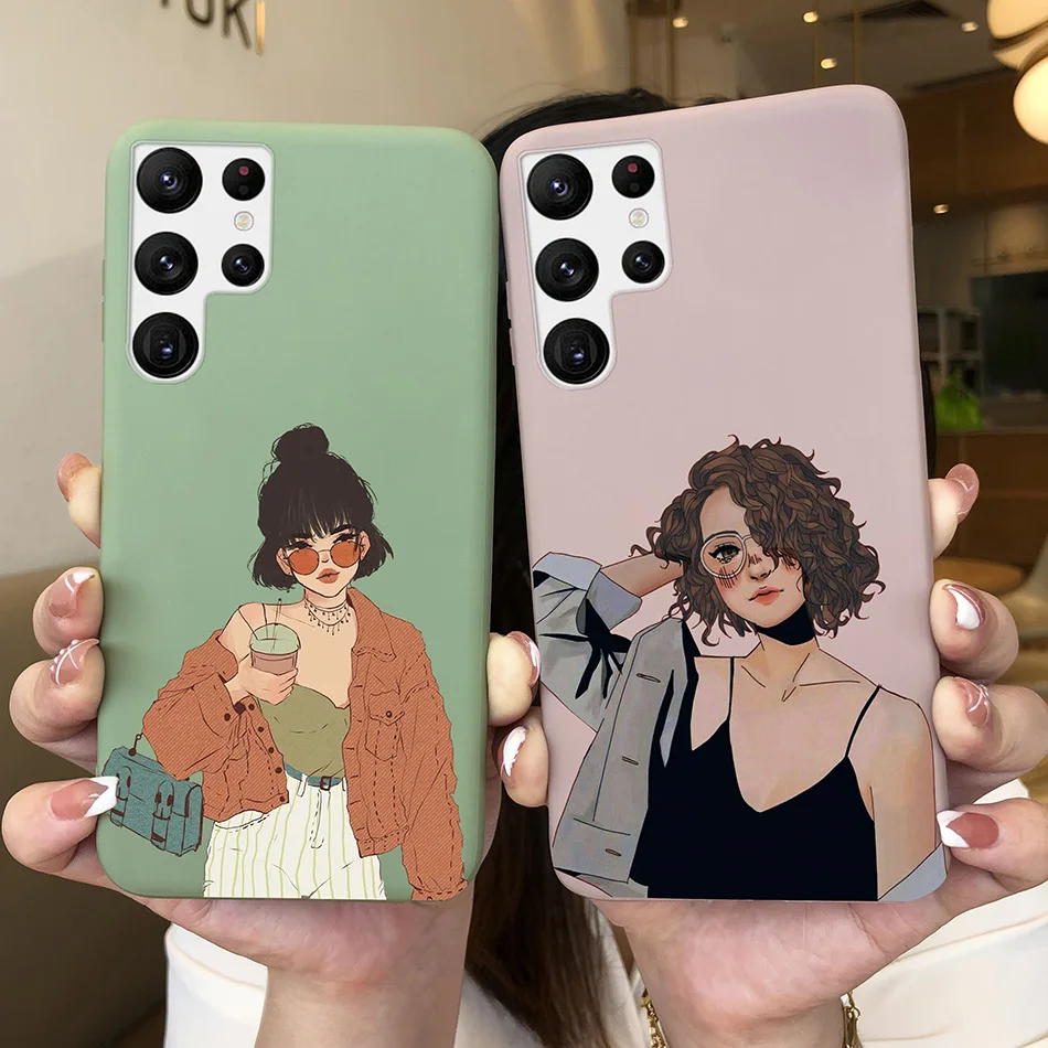 Funda de silicona ultra suave para Samsung S22, carcasa de moda con corazón, girasol, margarita, aguacate, Galaxy S 22 Ultra - imagen 3