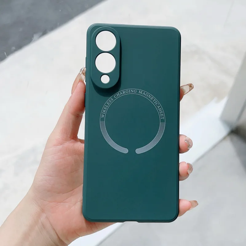 Funda de teléfono magnética para Samsung Galaxy S25 Edge, funda de silicona Magsafe con carga inalámbrica magnética - imagen 2