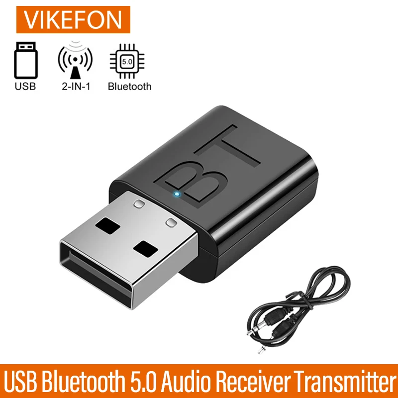 Transmisor receptor Bluetooth 2 en 1 USB adaptador de Audio Bluetooth 5,0 para coche TV ordenador convertidor inalámbrico Bluetooth Plug and Play