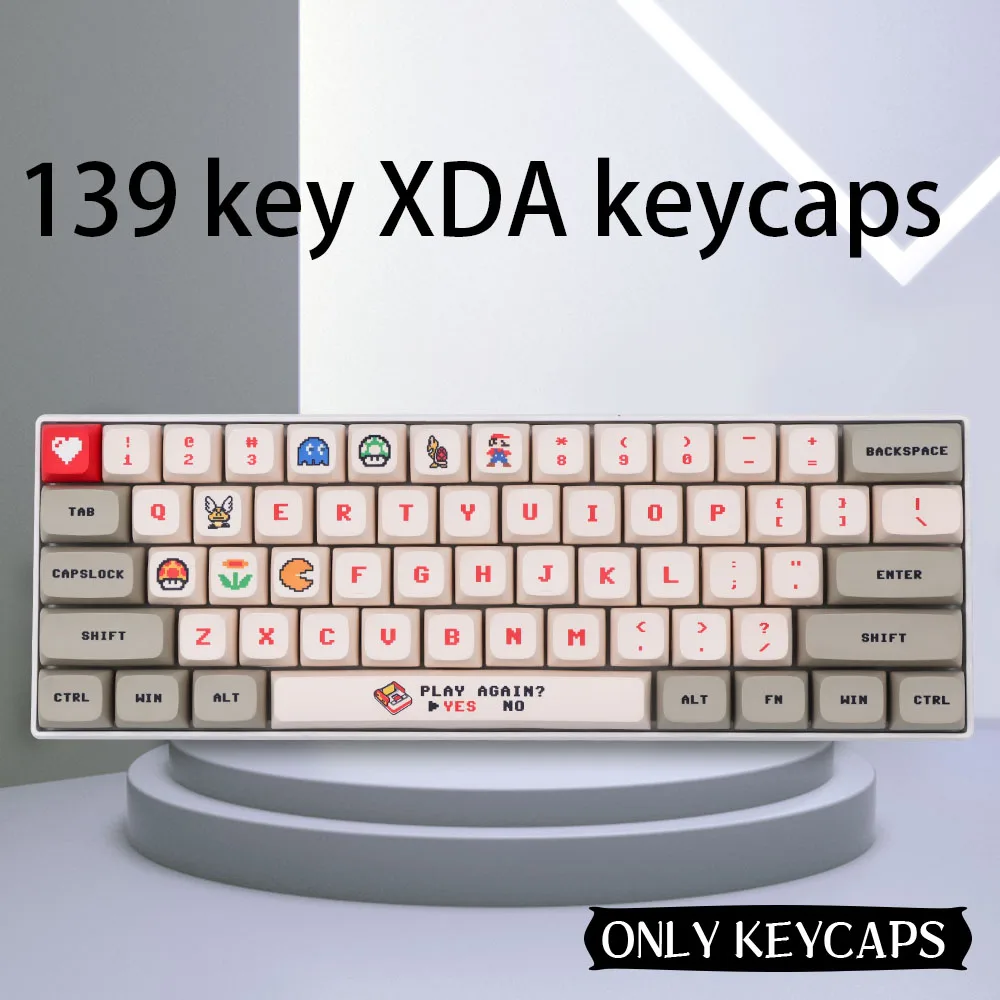 Teclas PBT personalizadas para teclado mecánico Cherry MX Switch, teclas XDA, perfil DYE-SUB, inglés, 139 teclas