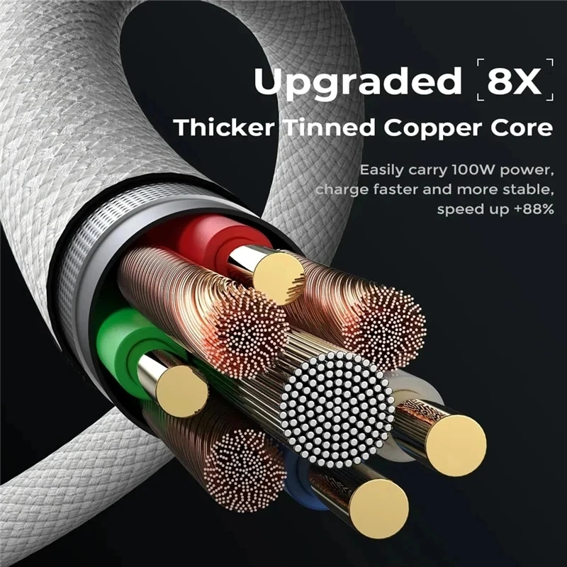 Cable trenzado de carga rápida PD 60W Dual USB-C para iPhone 15 16 Pro Max 15 16 Plus Cable de cargador rápido tipo C a tipo C con caja - imagen 4