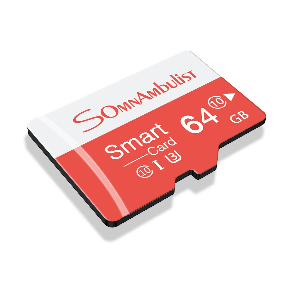Tarjeta de memoria SomnAmbulist de 64GB de alta velocidad C10 U3 V30 para cámaras de drones dispositivos de vigilancia tarjeta Micro SD 64GB A1 Mini tarjeta TF