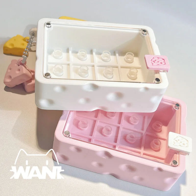 Caja de almacenamiento de teclas de queso, personalización de profundización, colección de 25mm, estante de exhibición de teclas acrílicas a prueba de polvo, gran capacidad - imagen 2