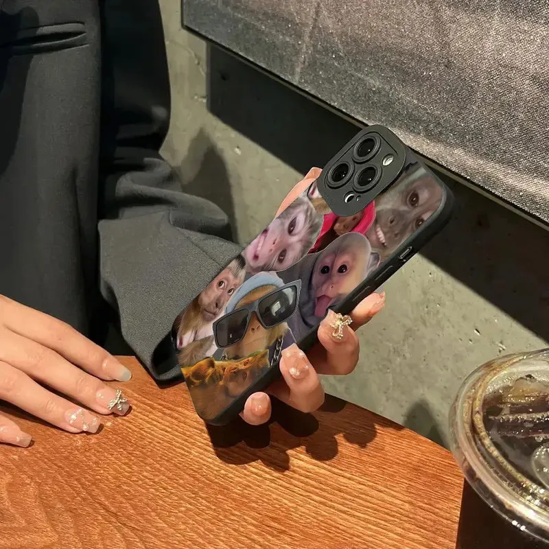 Nueva funda de teléfono con diseño de mono creativo para iPhone 16 15 14 13 12 11 Mini Pro Max X XR XSMax 8 6 6S Plus, funda trasera de silicona suave - imagen 3