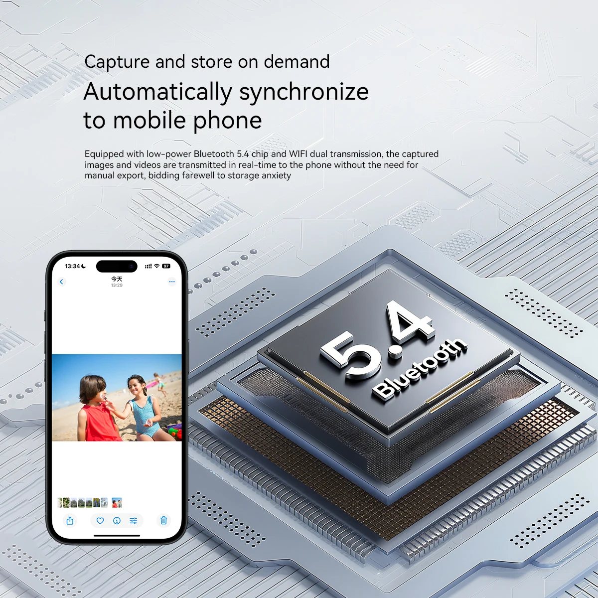 Gafas inteligentes Blackview BV100, cámara HD, Bluetooth 5,4, batería de 220 mAh, altavoces de graves estéreo, micrófono con cancelación de ruido, detección de desgaste - imagen 5