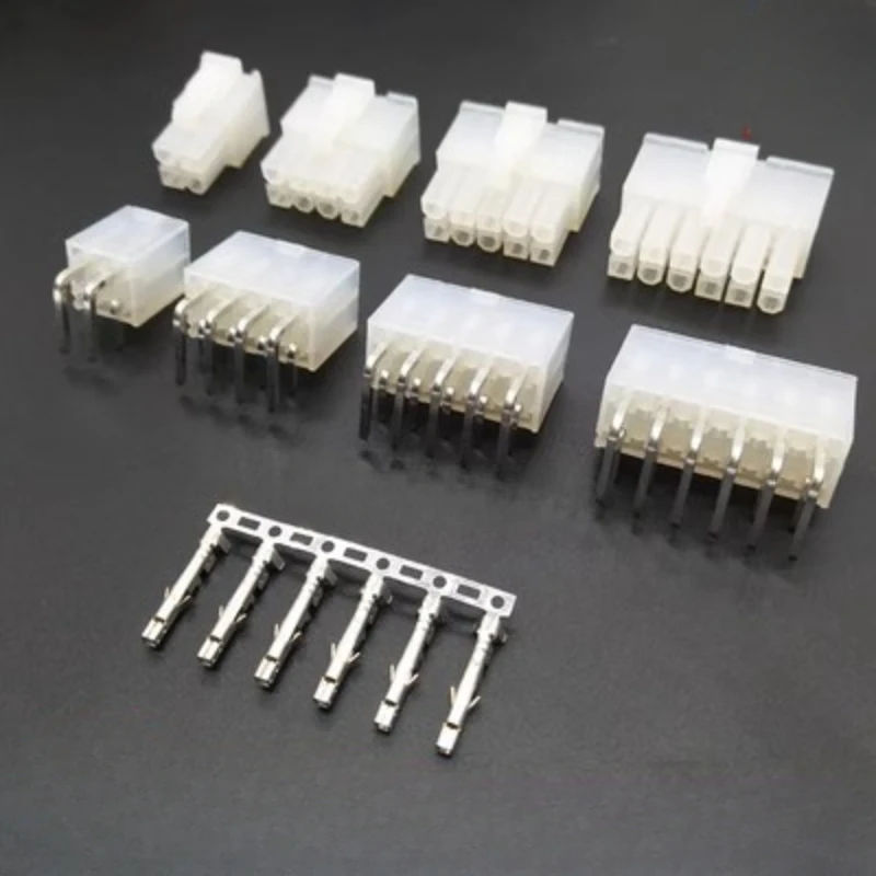 Espaciado de conectores automotrices 5557/5569, conector macho de doble fila, Terminal de aguja curva/recta, Terminal prensado en frío, 4, 2mm - imagen 2