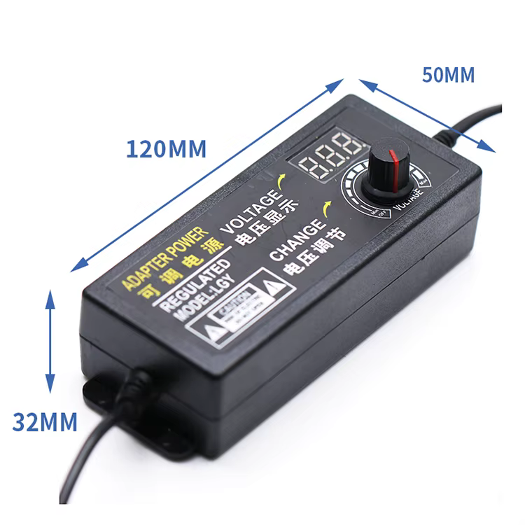 Controlador de velocidad del ventilador de refrigeración, adaptador ajustable de AC 110V 220V a DC 12V 5A, cinta reguladora de velocidad infinita, pantalla Digital - imagen 3