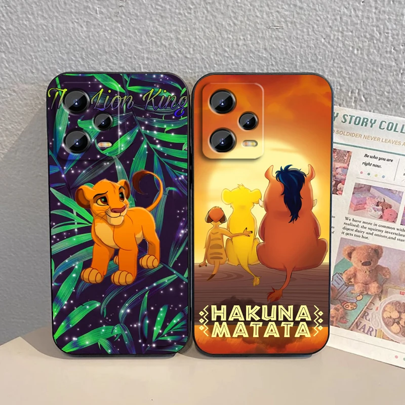 Dibujos animados de Disney el Rey León para Xiaomi Redmi Note 13 12R 12 12S Turbo 11 11T 11S 10 10S Pro Plus 5G funda de teléfono suave negra - imagen 4