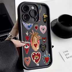 Para Xiaomi Redmi 12 13 12C 13C 14C Redmi Note 14 13 12 Pro Plus 12S 11S 10S 11 mal de ojo arte amor corazón patrón funda de teléfono