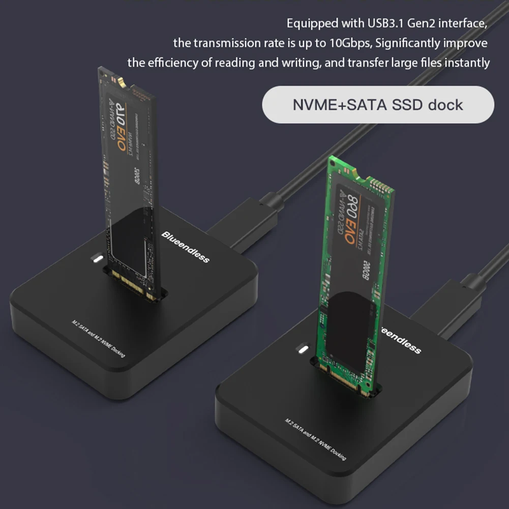 Funda SSD M.2 NVME, 10G, lectura en línea, velocidad de escritura, adaptador de carcasa SSD, herramienta de lector de disco duro para estación de acoplamiento SD M.2 NVME - imagen 2