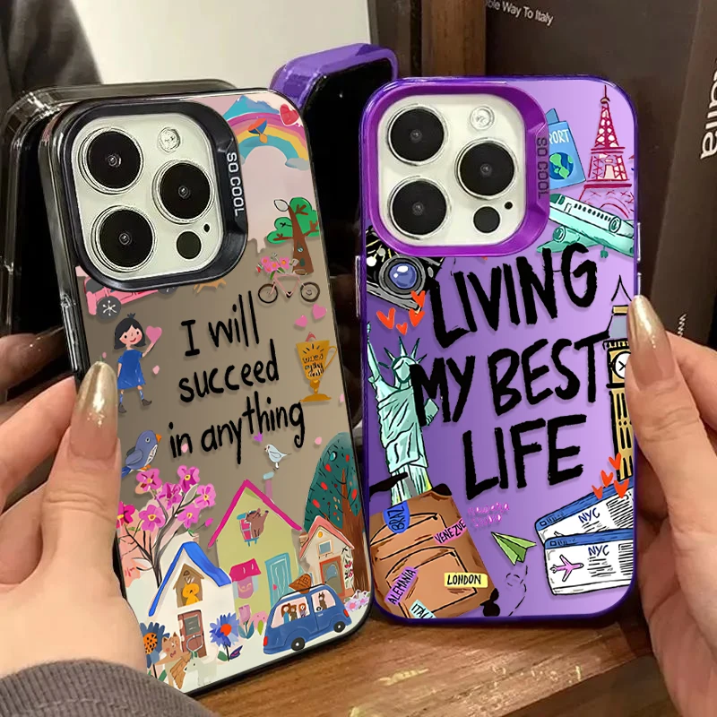 Funda rígida con grafiti de viaje urbano para Samsung Galaxy S23 S24 S25 S22 Ultra S21 Plus FE A56 A36 A26 5G A16 A06 4G Note 20