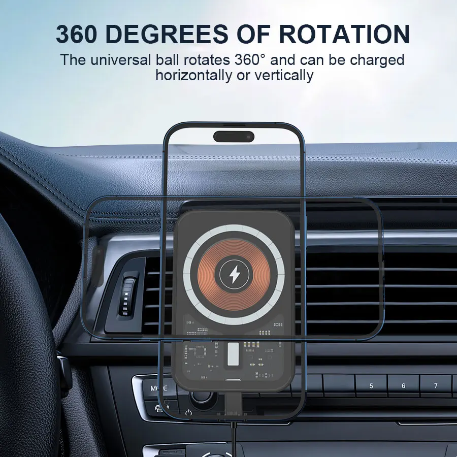 Cargador inalámbrico magnético de 30W para salida de aire de coche, soporte para teléfono, estación de carga rápida para iPhone 12 13 14 Pro Max macsafe - imagen 5