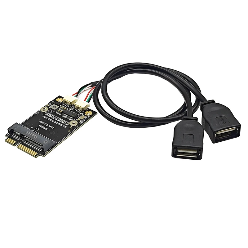 Mini adaptador PCI Express a USB Dual, convertidor mPCIe a 5 pines, 2 puertos, USB 2,0 para tarjeta PCIE completa/media altura, disco Flash USB - imagen 3