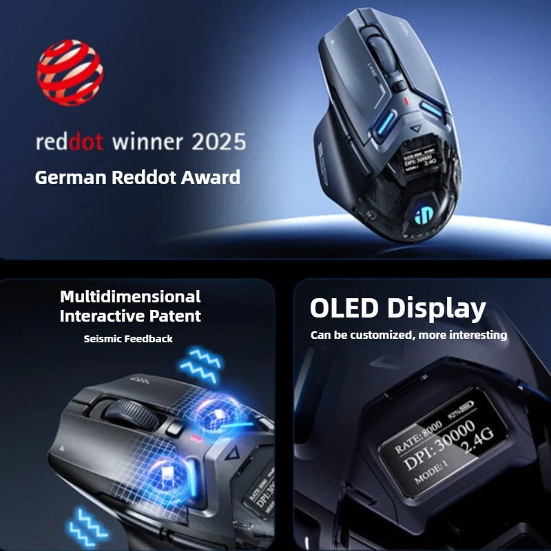 IN9 2,4G Bluetooth tipo C ratón inalámbrico/con cable efecto de iluminación RGB Sensor PAW3395 ratón recargable para escritorio portátil tableta - imagen 3