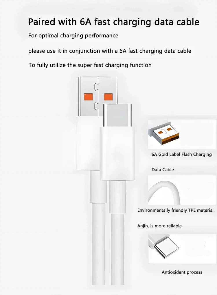 Cargador rápido USB de 90W para Xiaomi 15 14 13 12 11 10 Ultra Redmi Note 12T 13 Pro Turbo Cable de carga USB tipo C de carga rápida - imagen 4