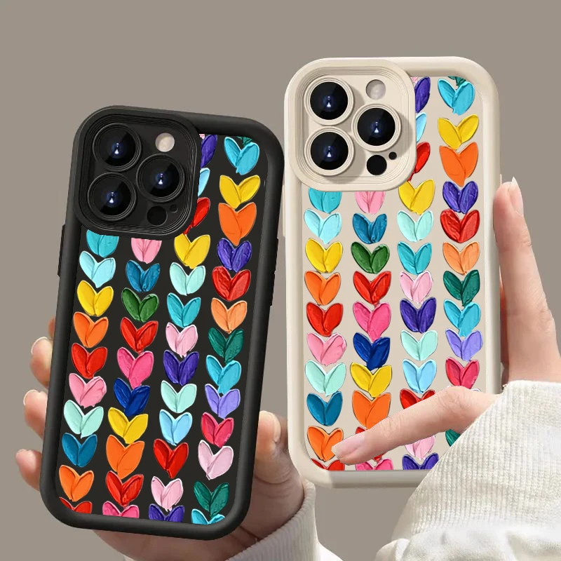 Funda de teléfono con pintura al óleo de corazón de amor para Xiaomi Redmi Note 13 12 11 Pro Plus 5G 12S 11S 10S 10 Redmi 12C 13C 4G, funda a prueba de golpes - imagen 2