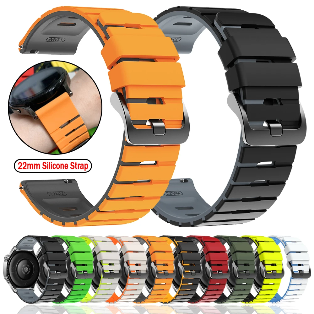 Correa de muñeca de silicona de 22mm para Xiaomi Watch color 2 S1 S2 S3 S4 Correa deportiva suave para REDMI Watch 5 Lite/pulsera transpirable activa