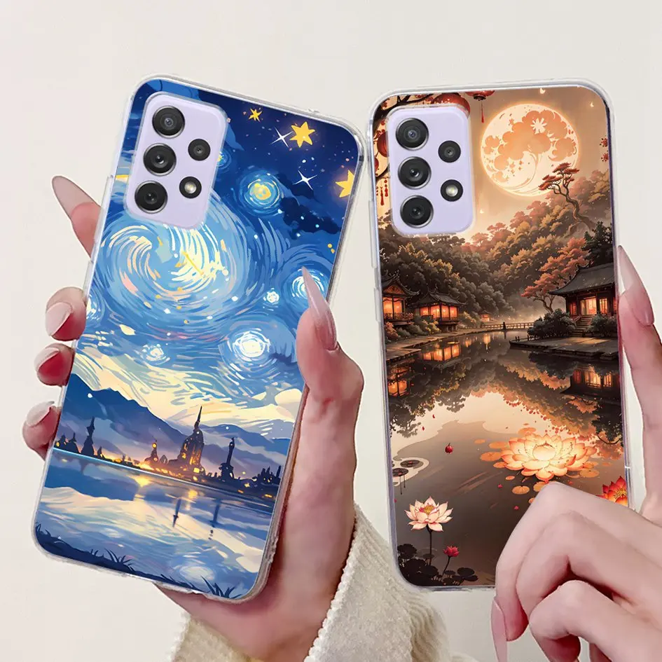 Para Samsung Galaxy A52 A52s 5G Funda SM-A526B SM-A528B Funda de teléfono Flor de moda Funda de silicona suave para Samsung A72 A 52 parachoques