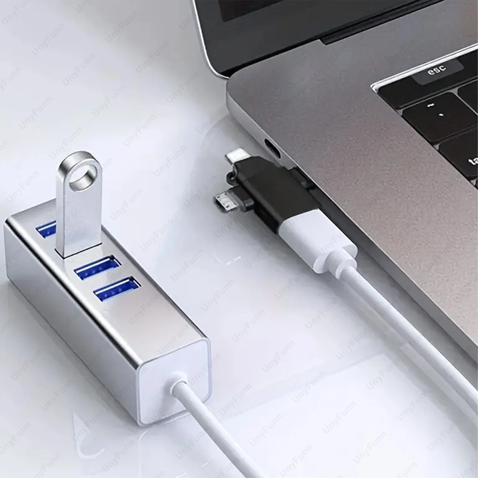 Adaptador OTG 3 en 1 para iPhone, adaptador Micro Lighning tipo C, convertidor adaptador de cámara USB 3,0 para unidad Flash USB Xiaomi Huawei - imagen 2