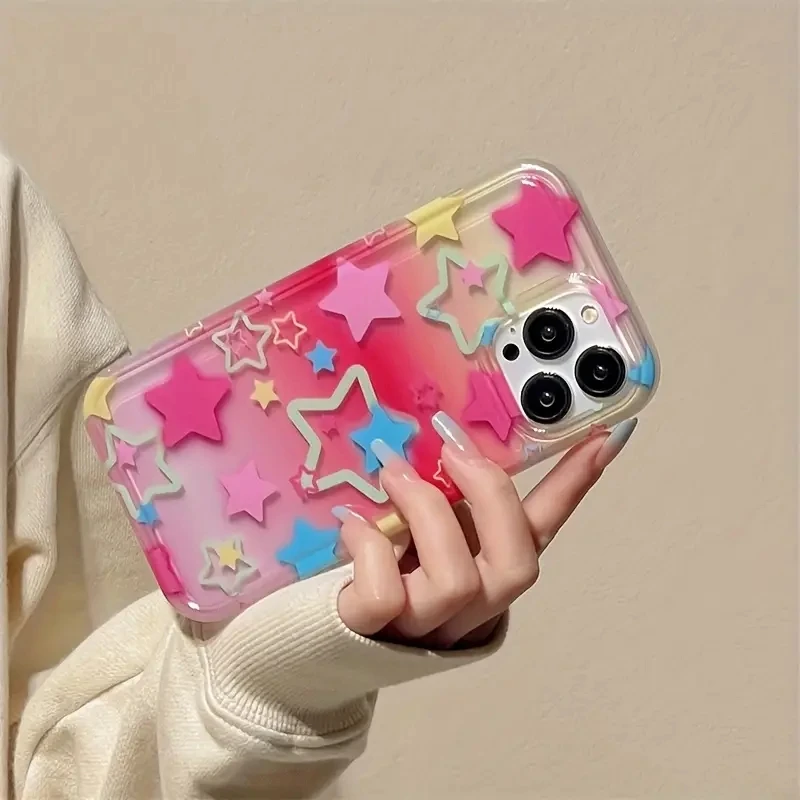 Funda colorida con forma de estrella para Samsung A55 A54 5G A53 A52 A51 A34 A35 A33 A32 A15 A14 A13 A72 A73 S24 S23 S22 S21 FE Ultra Plus - imagen 2