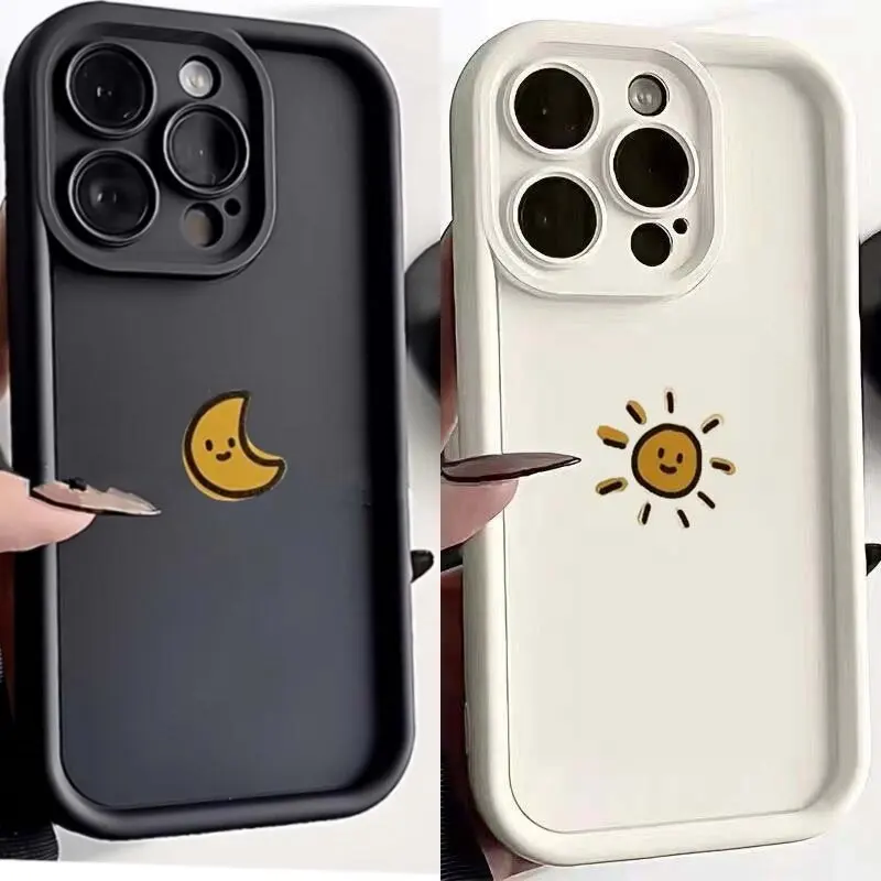 Funda de pareja Sun Moon para Xiaomi Redmi Note 13 Pro, 5G, 12, 4G, 8, 11, 10, 13 Pro Plus, 12S, Redmi 12, 12C, 13C, 13, 10C, 9A, 9T, A1, A2, A3