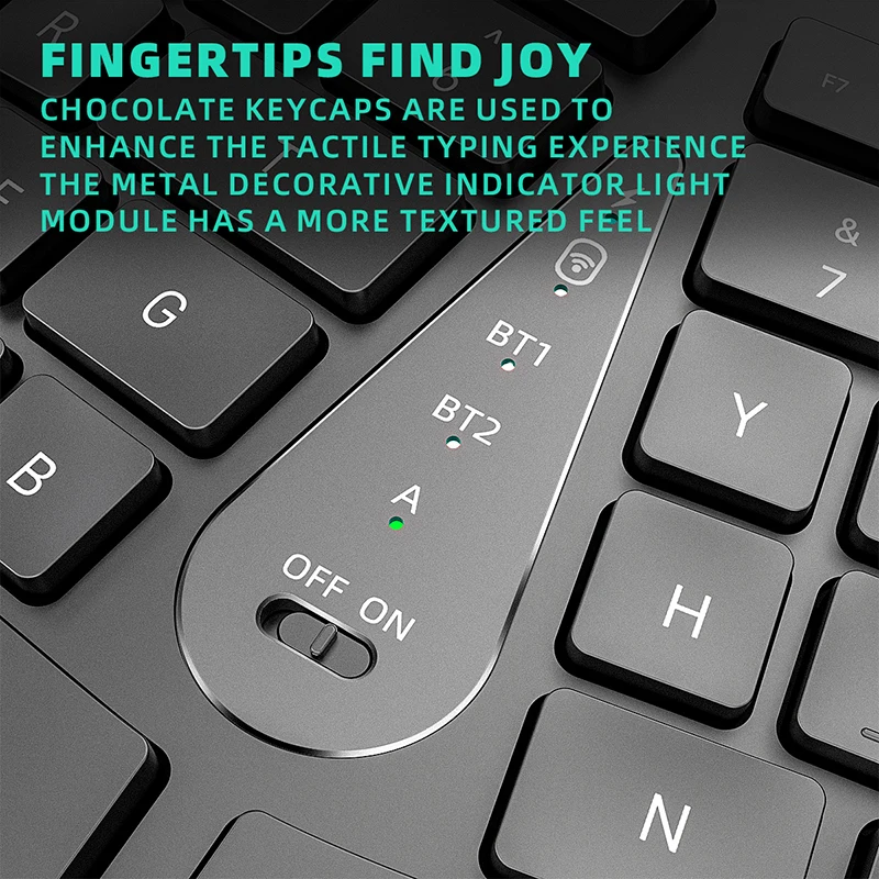 Teclado ergonómico con muñeca acolchada y reposamanos, recargable, multidispositivo, teclado Ergo inalámbrico 2.4G - imagen 3