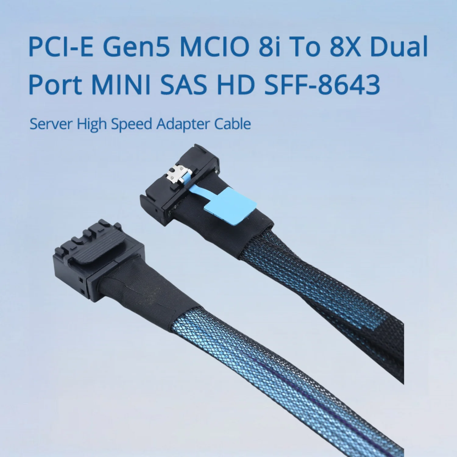 PCI-E Gen5 MCIO 8i a 8X puerto dual MINI SAS HD SFF-8643 servidor Cable adaptador de alta velocidad longitud opcional 0,5 M 1M