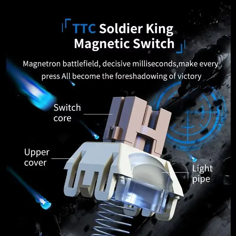 Ajazz Ak820 Max interruptor Ultra magnético Teclado mecánico 8k 128khz 0,01mm RGB personalizado inalámbrico teclado para juegos e-sports caliente - imagen 3