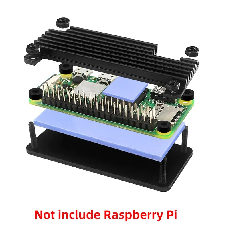Carcasa de aluminio para Raspberry Pi Zero, carcasa blindada con almohadilla térmica, disipador térmico, carcasa de refrigeración pasiva, 2 W - imagen 2