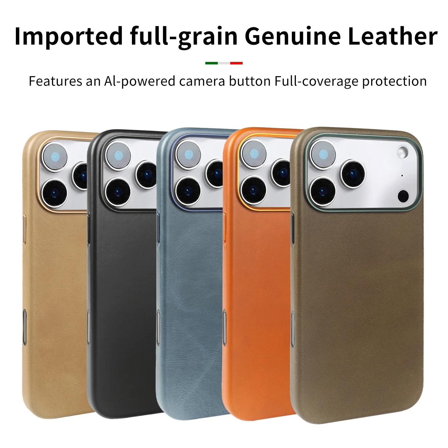 Funda de cuero genuino magnética Vintage para Iphone 17 Pro Max 16Pro, funda trasera de teléfono Magsafe con cera de aceite de negocios, fundas completamente envueltas - imagen 4