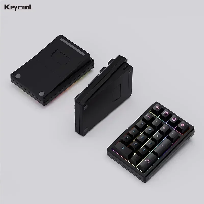 Keycool-Mini teclado mecánico K21MAX de aleación de aluminio, inalámbrico, tres modos, teclado numérico RGB, intercambio en caliente, PBT, regalos de oficina - imagen 4