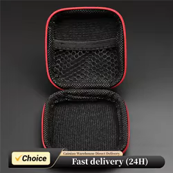 Estuche para auriculares, bolsa de almacenamiento ovalada, caja de almacenamiento de PU, contenedor de caja de almacenamiento portátil negro para KZ EDX PRO KZ ZSN, 1-5 uds.