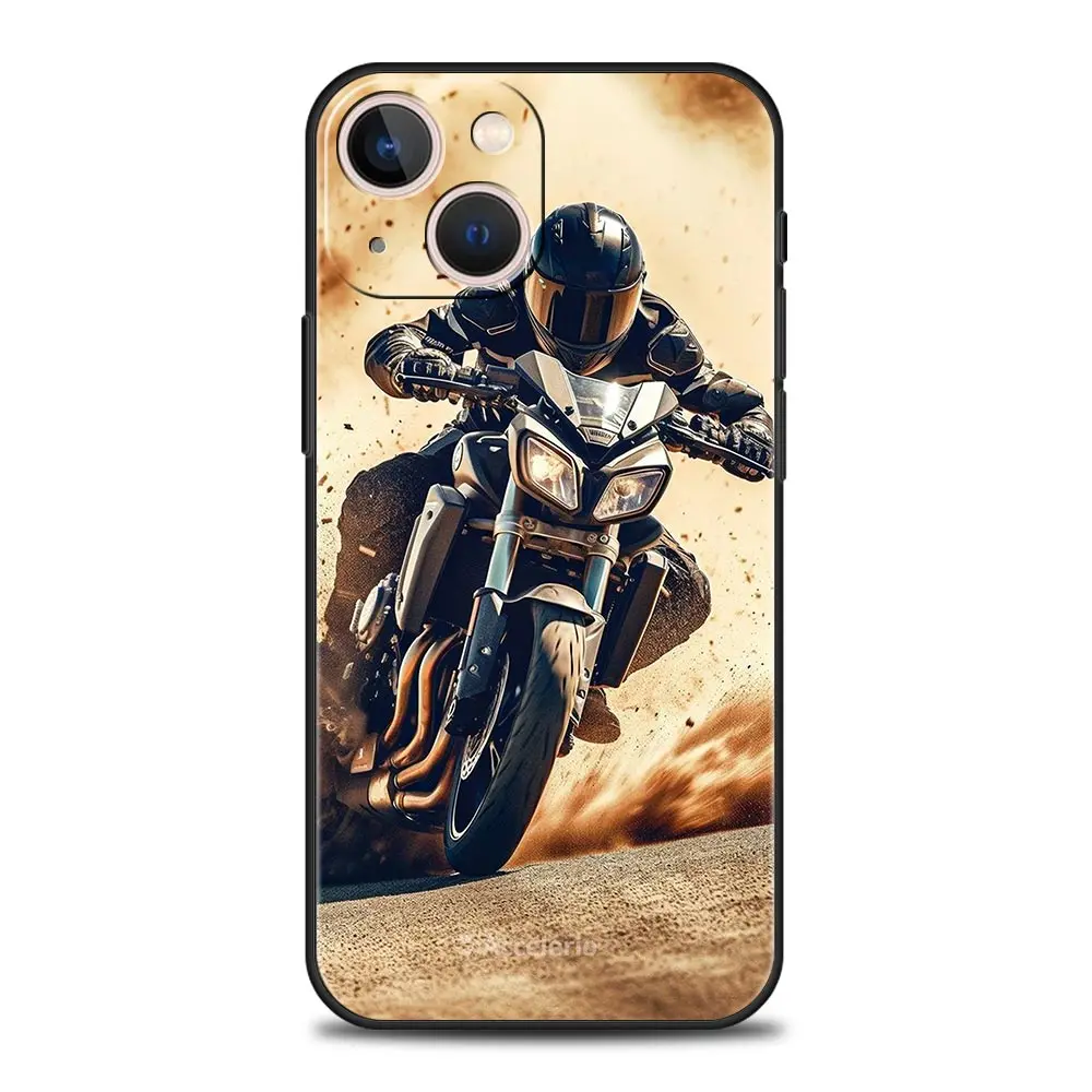 Funda de teléfono deportiva para motocicleta Moto Cross para iPhone 16 13 15 14 12 11 Pro MAX XR X SE XS 7 8 Plus, funda suave de TPU - imagen 4