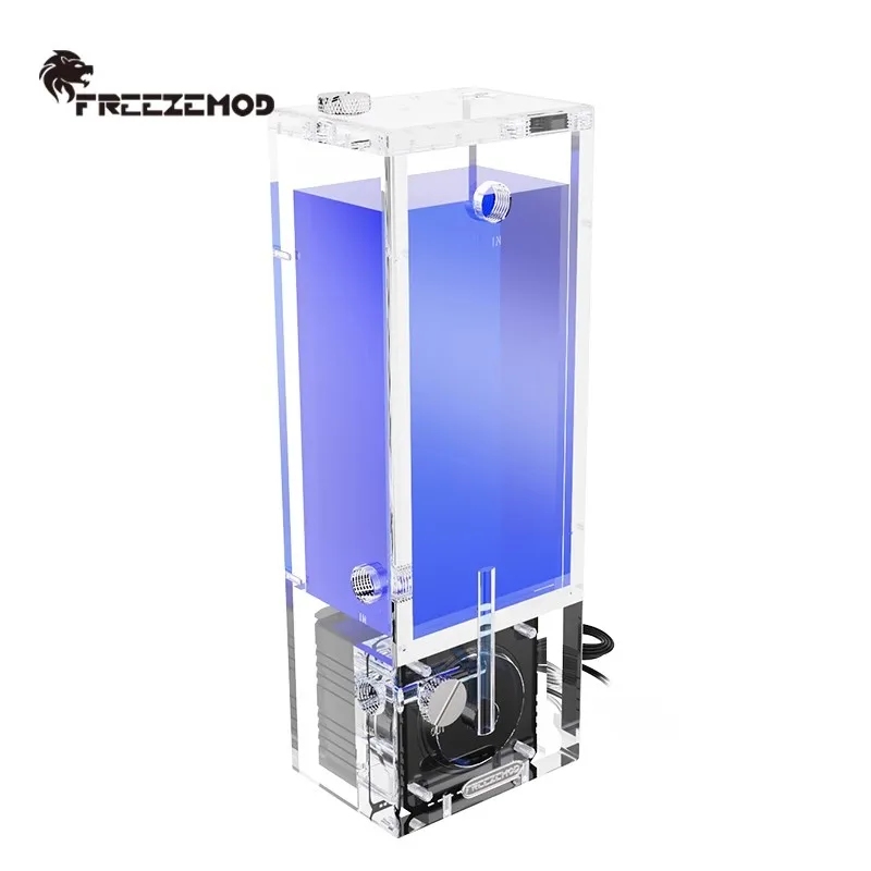 FREEZEMOD Bomba de caja AIO Depósito de forma cuadrada, Núcleo de bomba centrífuga de 650 L/H/Diseño modular silencioso, 600 ML PUB-EG6-FX-360 - imagen 5
