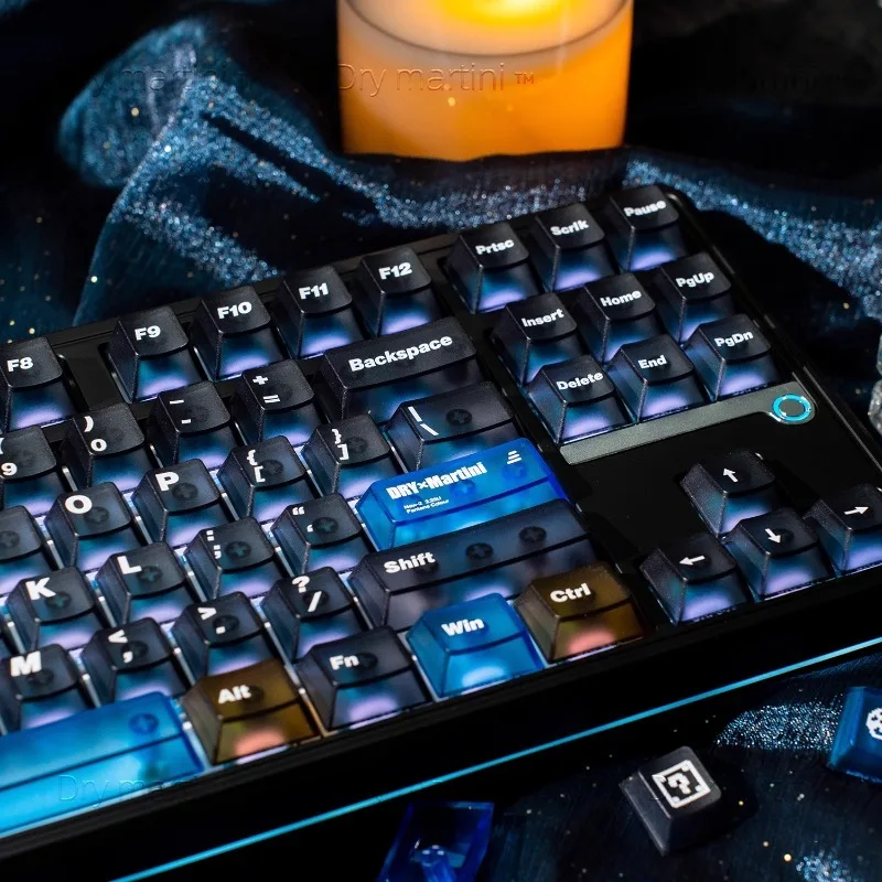 Juego de teclas de PC de bosque nocturno de 154 teclas, tapa de tecla negra transparente de niebla esmerilada para teclado mecánico, teclas de perfil de cereza personalizadas - imagen 4