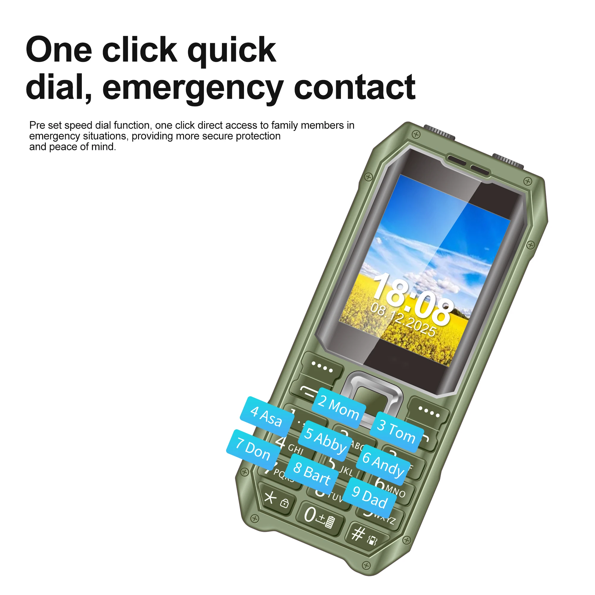 SERVO Q6000 botón teléfono móvil 2G GSM vibración 2,4 "pantalla velocidad Dial reproductor MP4 lista negra teléfono móvil para ancianos Dual SIM en espera - imagen 4