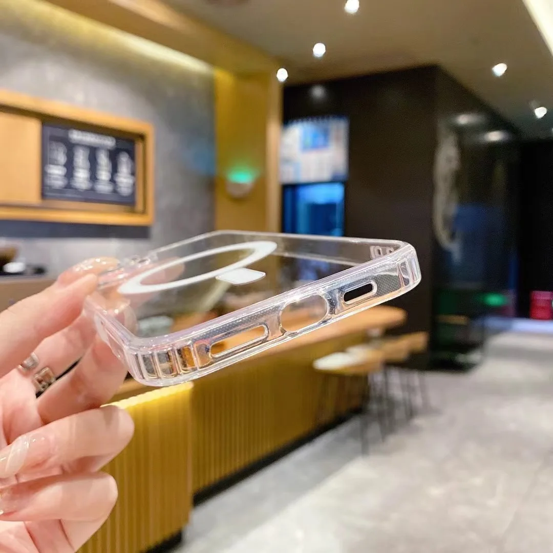 Para iPhone 16E 15 14 12 11 13 16 Pro Max XR XS MAX MINI SE 7 8 Plus para Magsafe cristal duro cargador inalámbrico magnético funda trasera - imagen 5