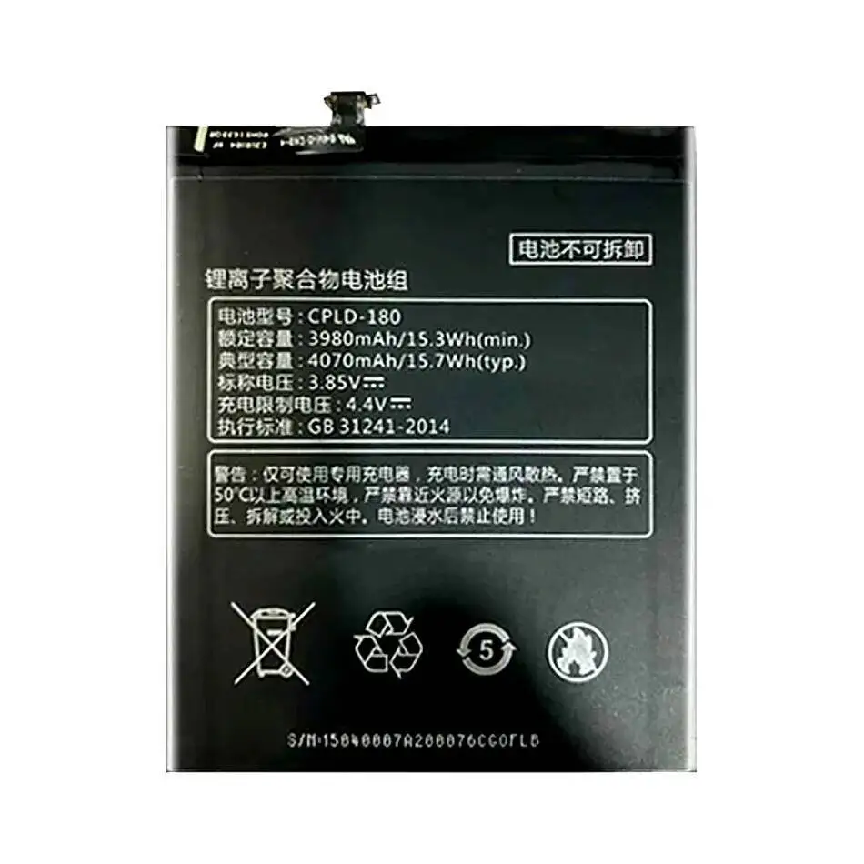 Batería de teléfono móvil Cpld-180 de alta eficiencia Cpld-407 Cpld-403 4000-4100Mah para Coolpad Cool Changer 1 6 - imagen 2
