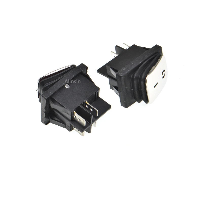 Pulsador de acero inoxidable con interruptor basculante de luz, pulsador de encendido/apagado de 16a/250V, 4 pines, impermeable, 1 pieza, 20A, KCD4 - imagen 3