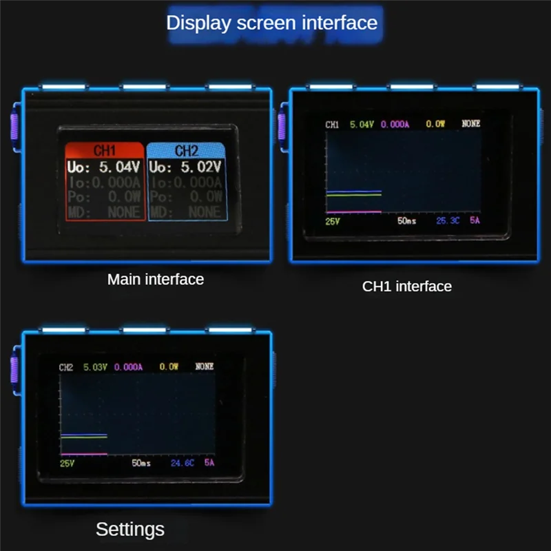 Cargador de escritorio de 200W, pantalla IPS de 1,14 pulgadas, 24V CC, 55x25mm a USB tipo C PD100W, convertidor desviador, teléfono, portátil, carga rápida - imagen 3
