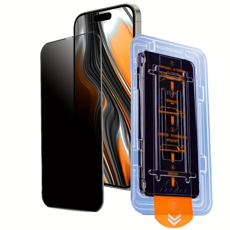 5 uds 8K sin polvo instalar vidrio templado de privacidad para iPhone 17 16 15 14 13 11 12 Pro Max Plus X XR XS Protector de pantalla antiespía - imagen 2